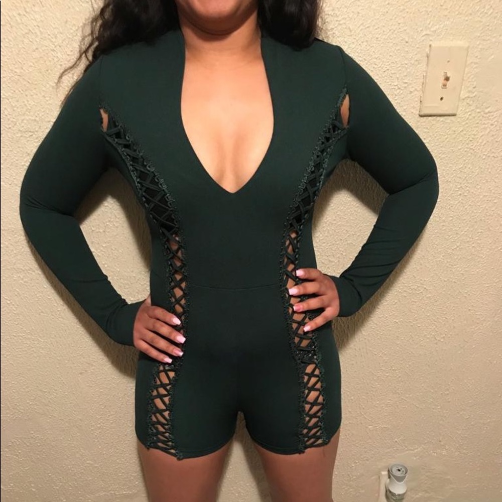 Long sleeve sexy romper